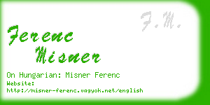 ferenc misner business card